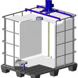 Комплект: IBC контейнер (еврокуб 1000 литров) + быстроходный миксер (мешалка) с комплектом креплений